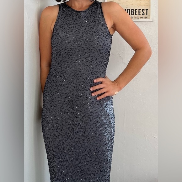 Vintage 100% Silk Stenay Beaded Dress - Picture 2 of 9